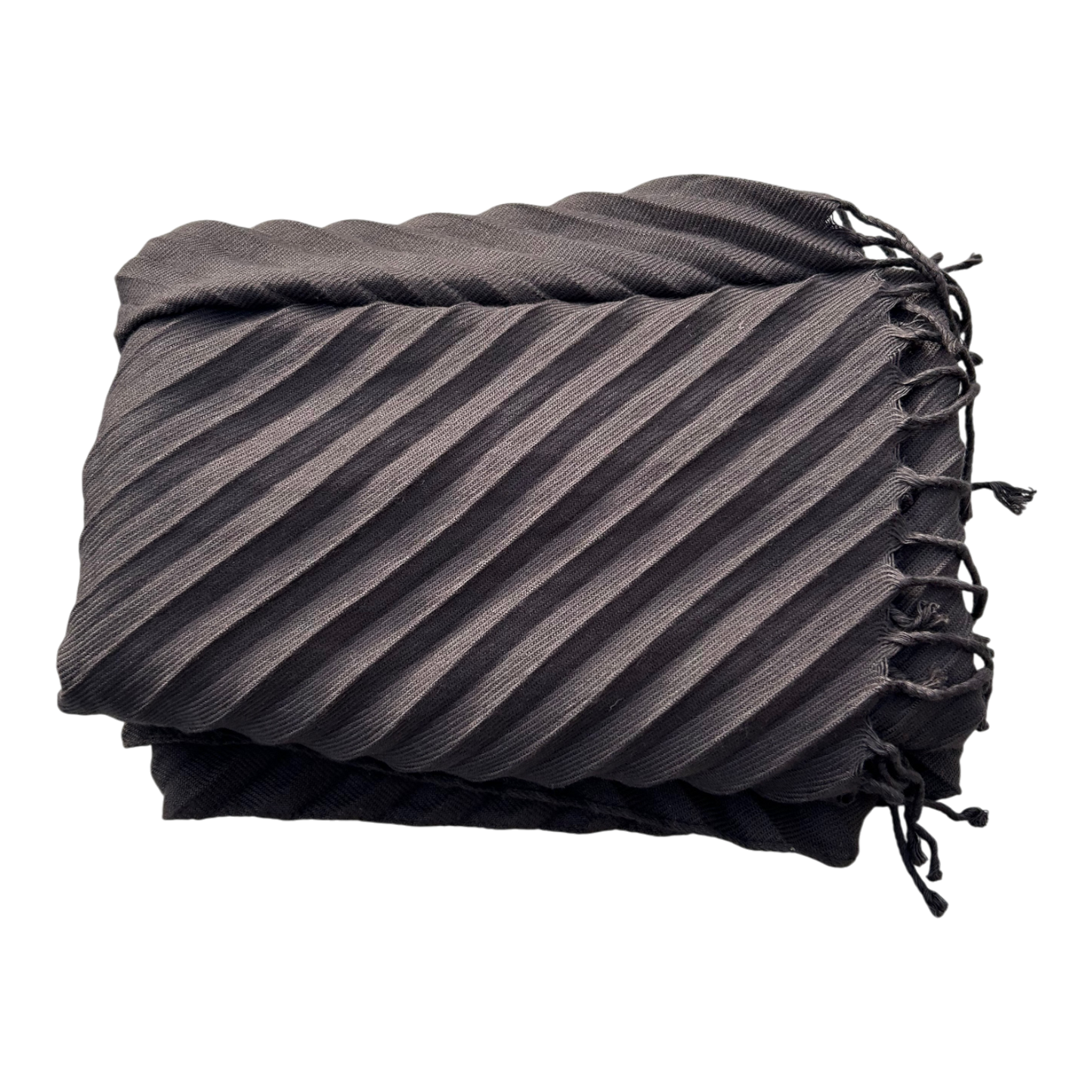 Schal Tuch Dunkelbraun weich gestreift Viskosemix modern Damen Accessoire groß