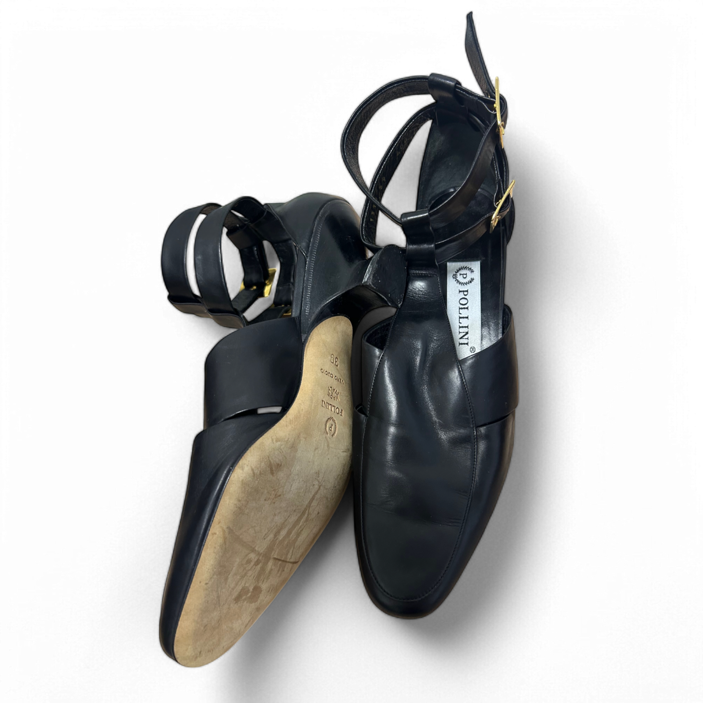 Pollini Pumps Damen Echtleder Schwarz Gr 39 Made in Italy Elegant Business Klassiker