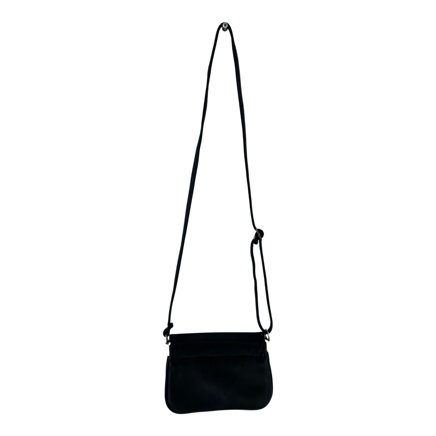 Schwarze Schultertasche Damen Kunstleder Tasche 20x15x8 cm viele Faecher Alltag