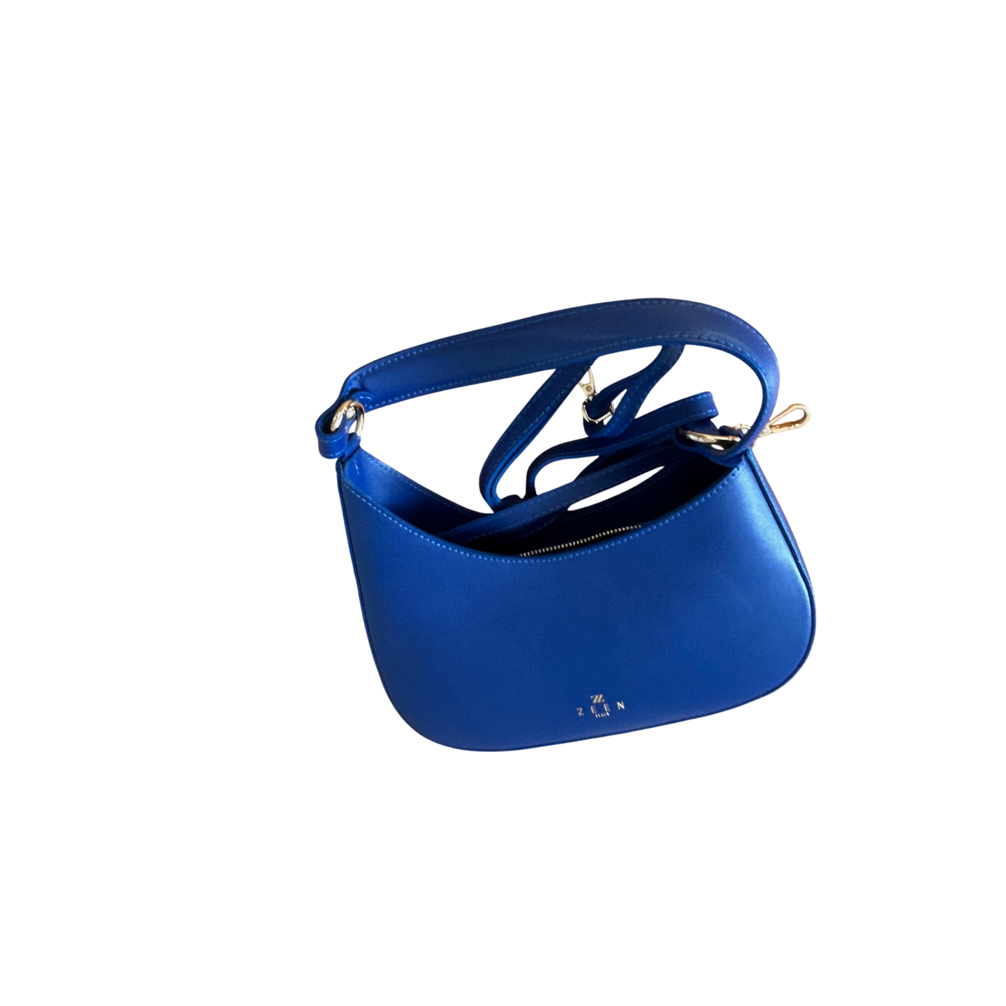 Zeen Italy Echtleder Schultertasche Blau Handtasche Hobo Bag neu modern Damen