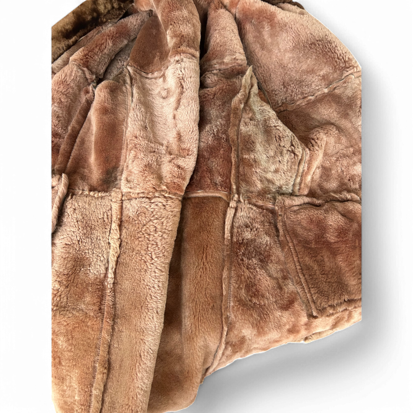 Vintage Lammfell Lederjacke Herren XL schwer warm Patina Wintermantel Echtleder