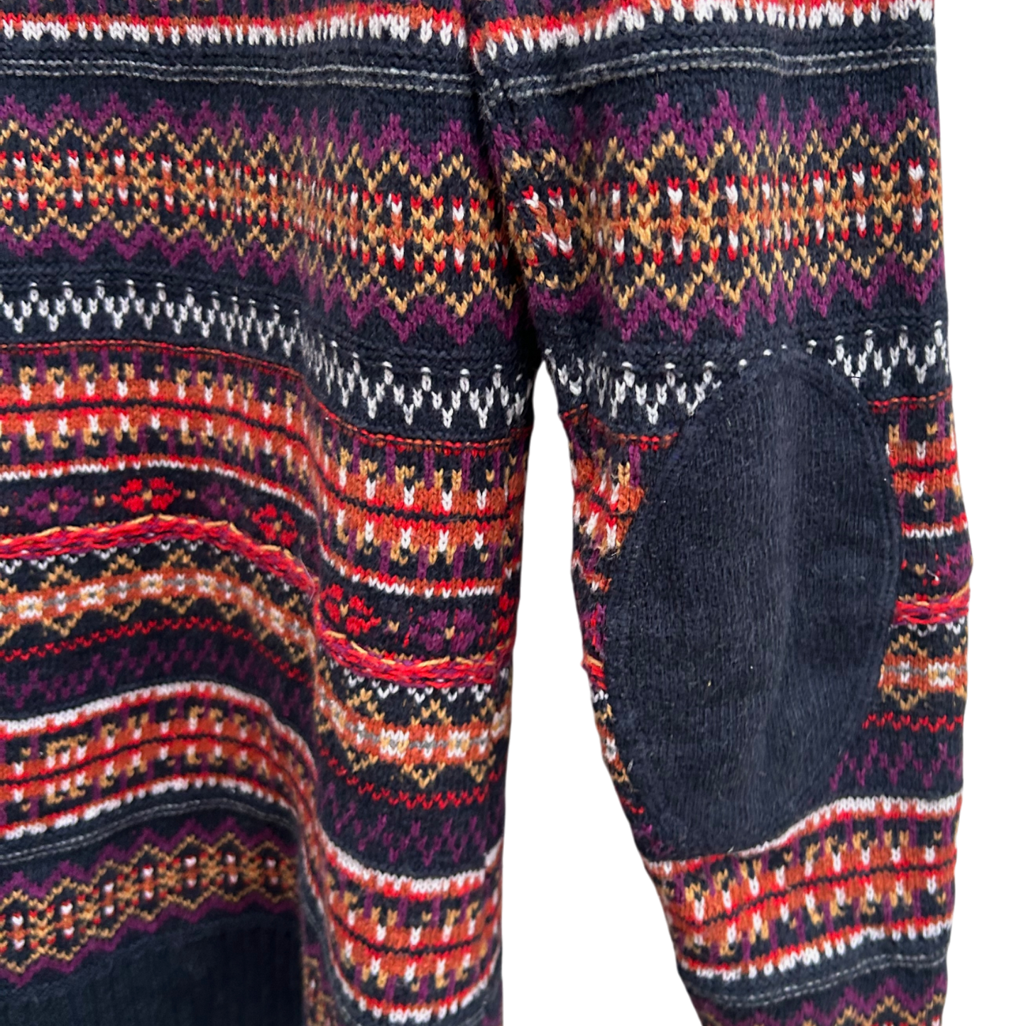 H&M Strickjacke Damen Gr S Multicolor Fair Isle Muster Knöpfe Wolle Angora Mix