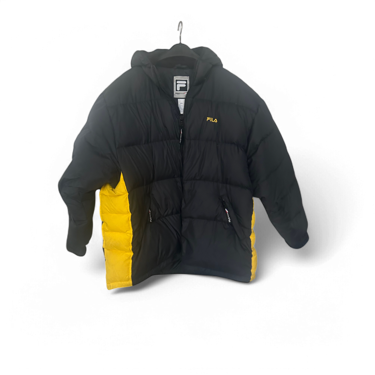 🟡 FILA Daunenjacke Herren XXL – Schwarz Gelb – Warm & Stylisch 🟡