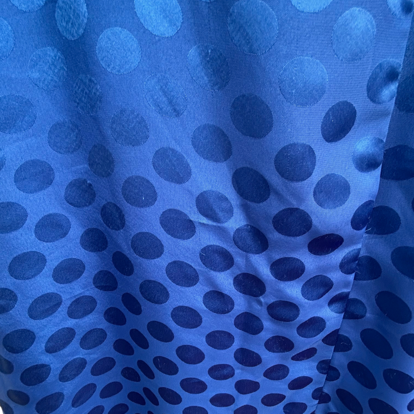 Lima Modelle Kleid Damen Gr 40 Blau Punkte Satin Gefüttert Retro Elegant Midi