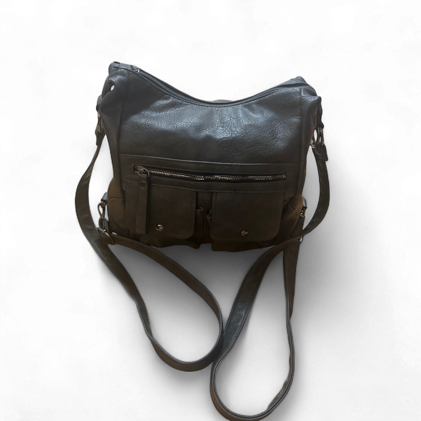 🎒 Dunkelgraue 2-in-1 Tasche – Rucksack & Schultertasche 🎒✨