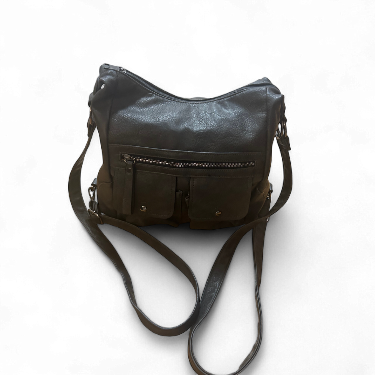 🎒 Dunkelgraue 2-in-1 Tasche – Rucksack & Schultertasche 🎒✨