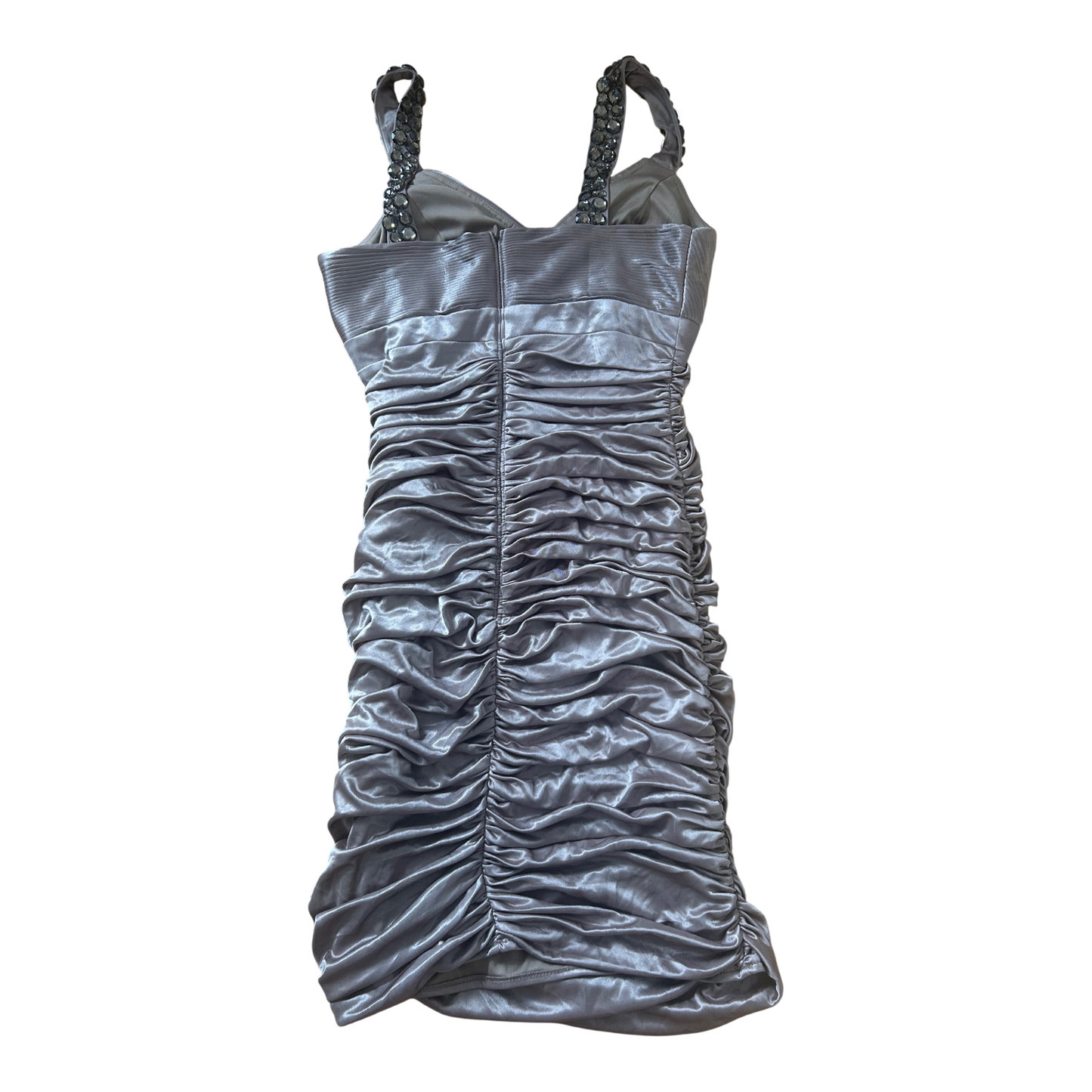 Apart Kleid Damen Gr 38 Taupe Stretch Party Elegant Klassisch Raffung Strass Träger