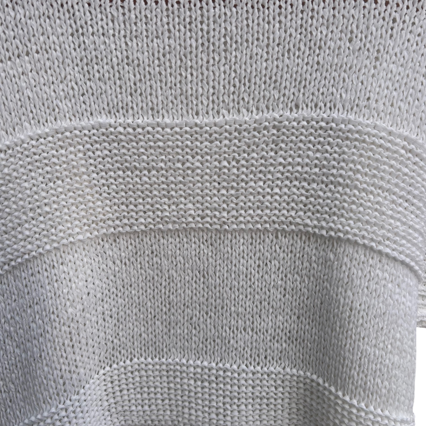 Bonita Weste Cardigan Damen Gr XL Weiß Kurzarm Strickjacke Lochmuster