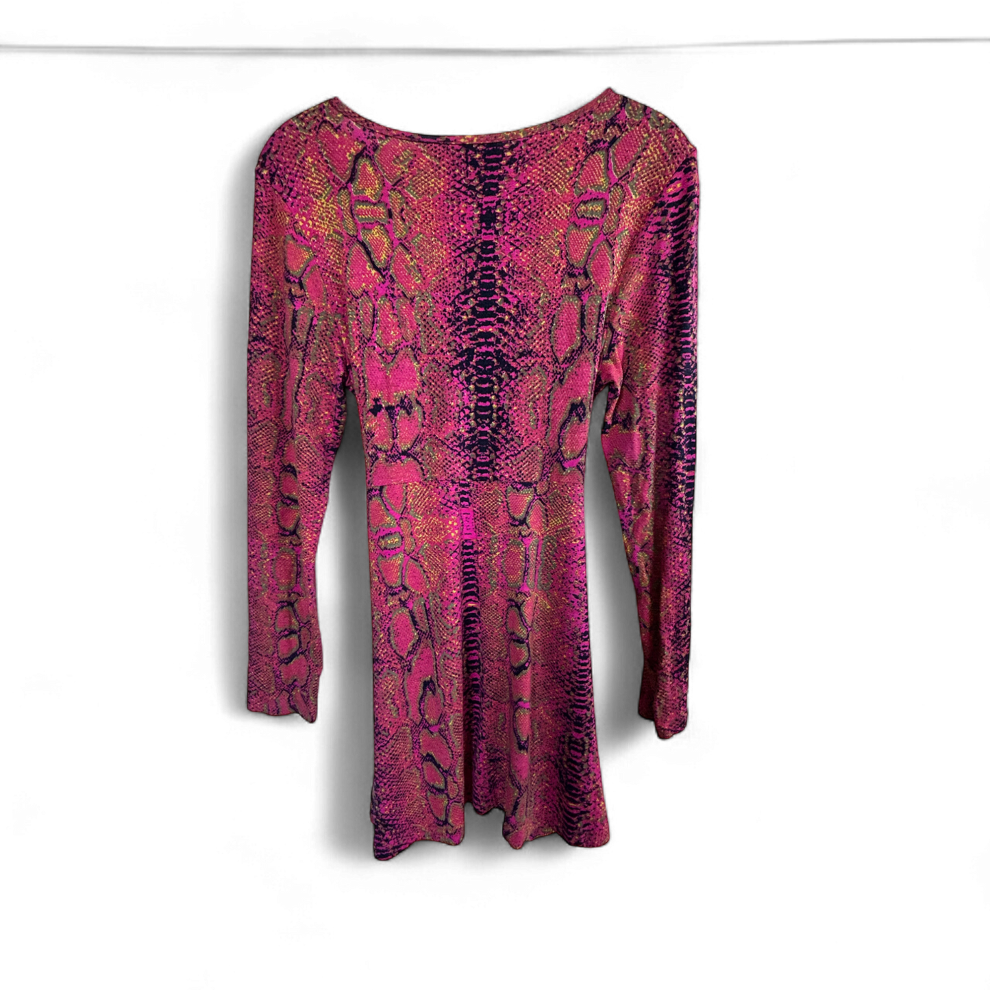 Gina Kleid Damen Dress Damenkleid Gr. S Pink Schlangenprint Stretch Modern Style