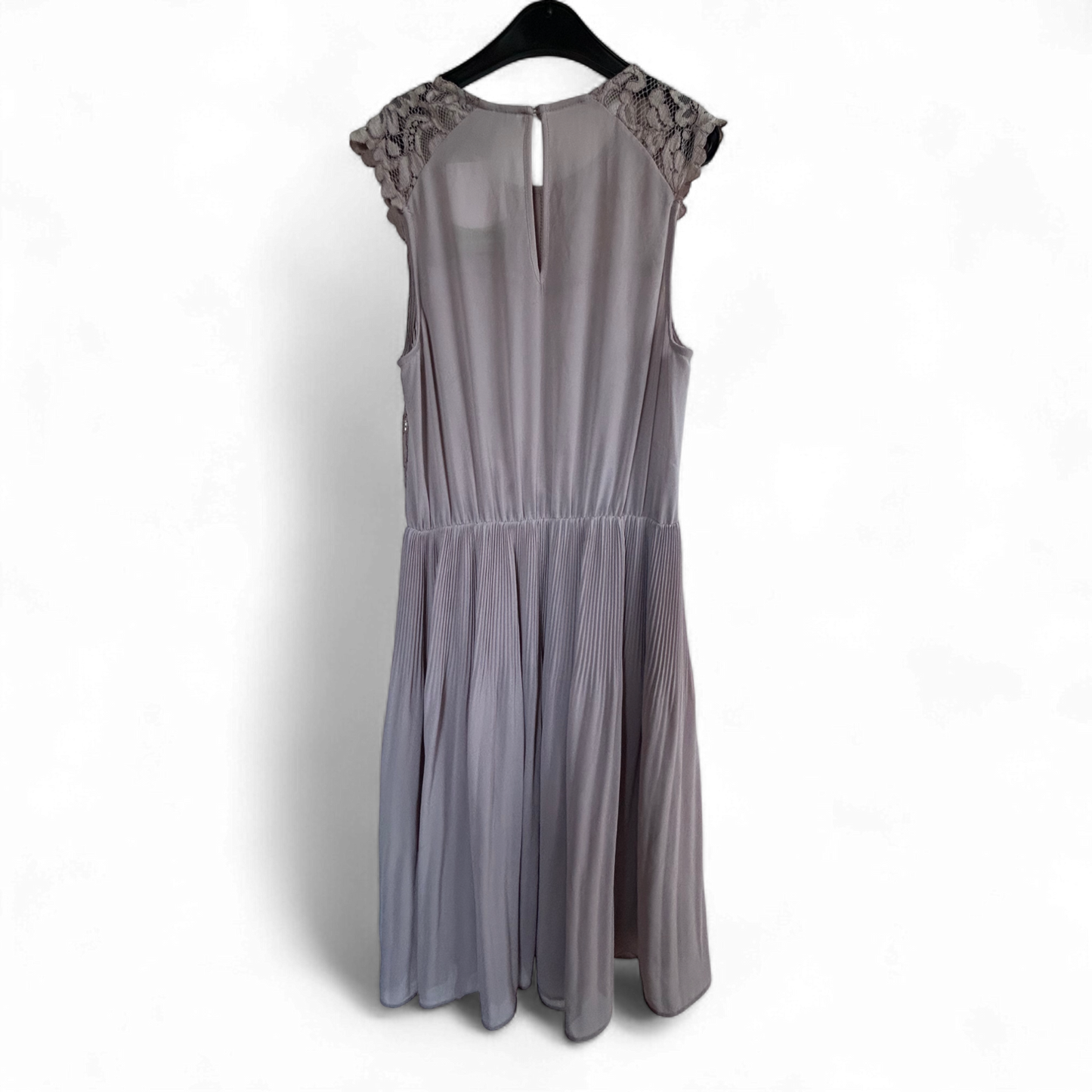 H&M Kleid Damen Dress Damenkleid Gr. 36 Altrosa Spitze Plissee Festlich Elegant