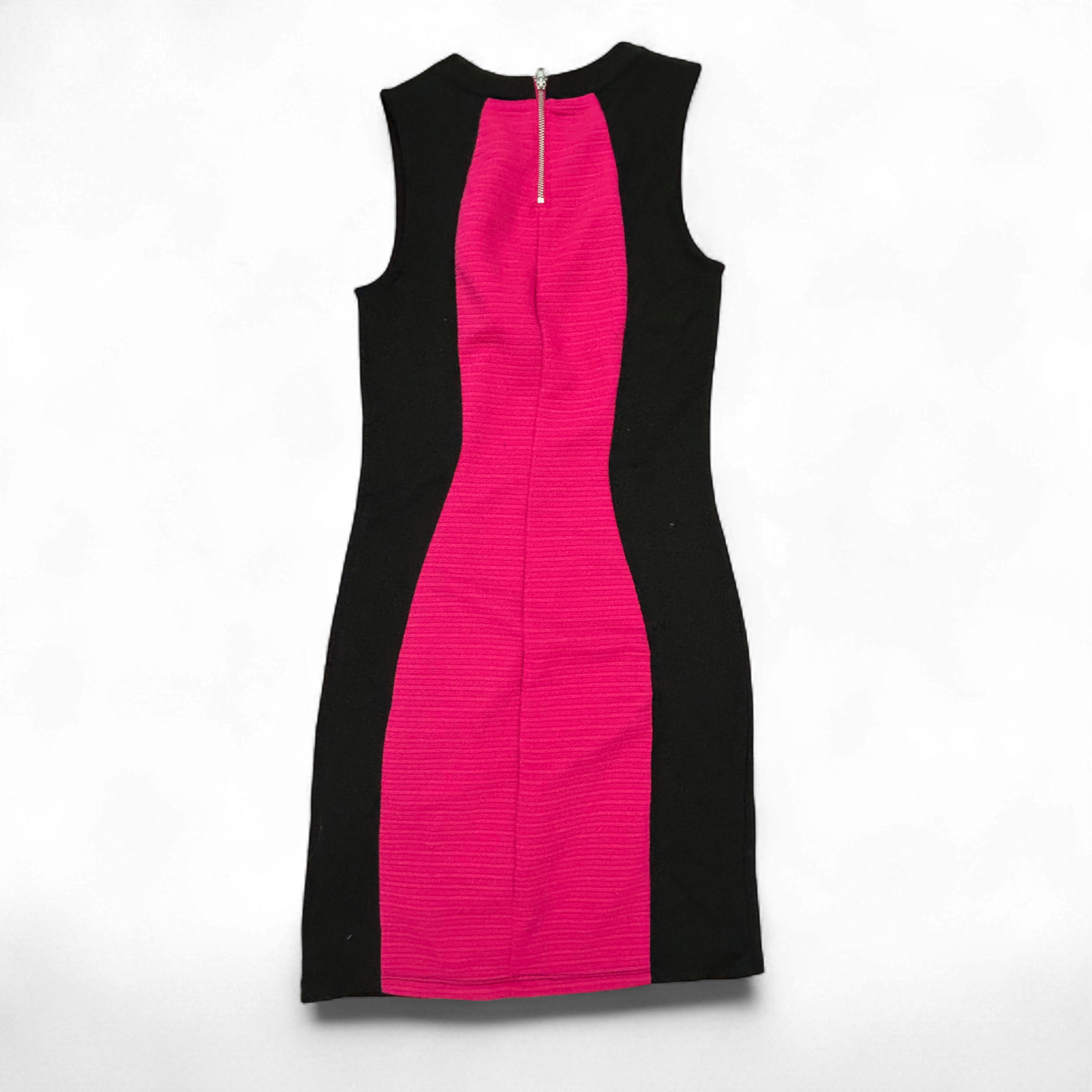 H&M Kleid Damen Dress Damenkleid Gr. 36 Pink Schwarz Figurbetont Stretch Modern