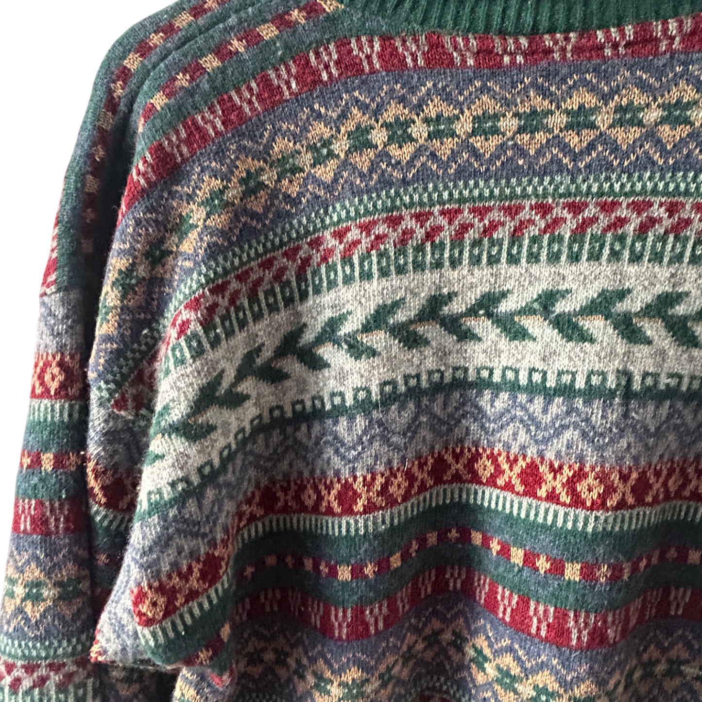 Vintage Albanes Pullover Herren Strickmuster Gr 52 Warm Retro Halbzip Winterlook