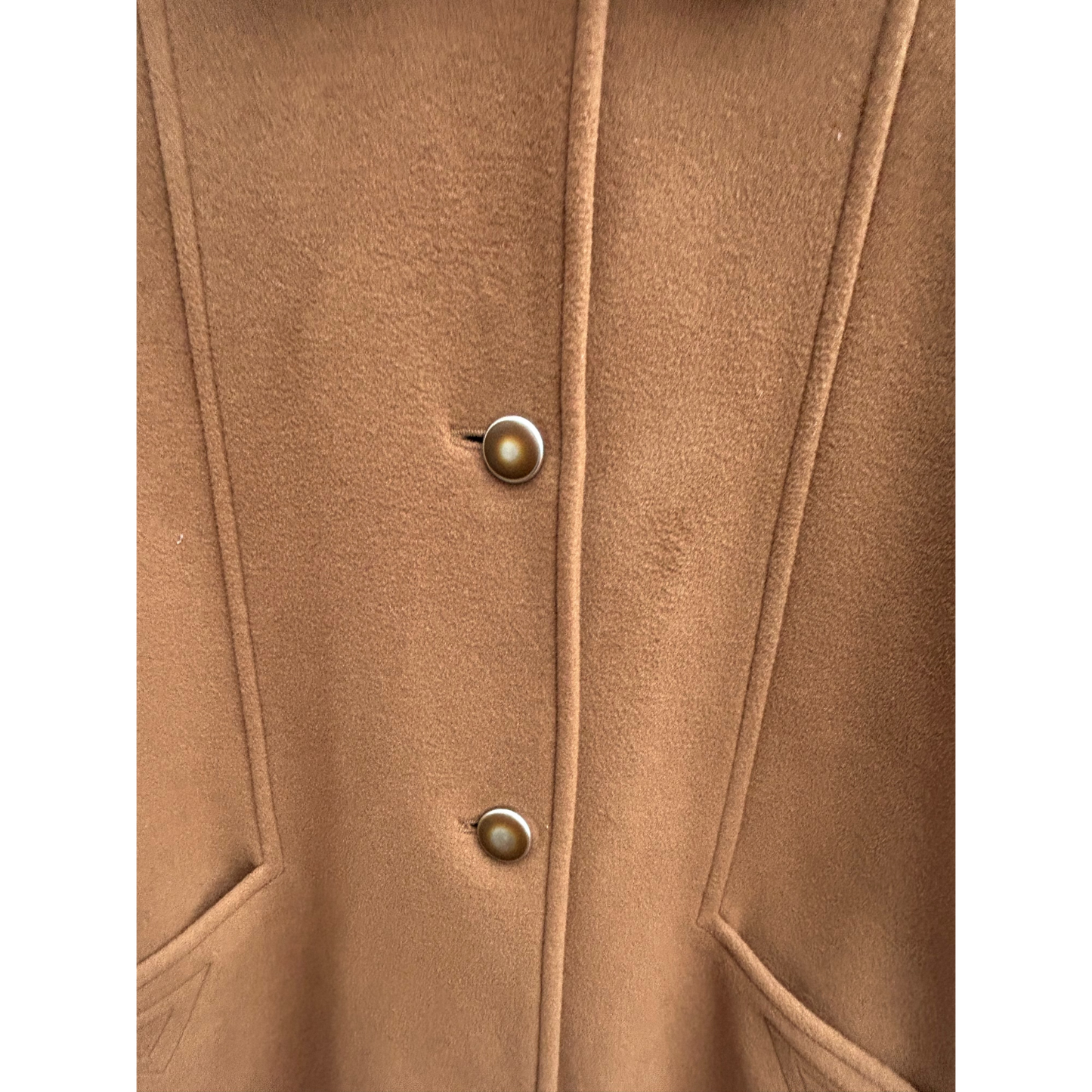 Damen Wollmantel Braun Gr 38 Schurwolle Kaschmir Vintage Wintermantel Elegant