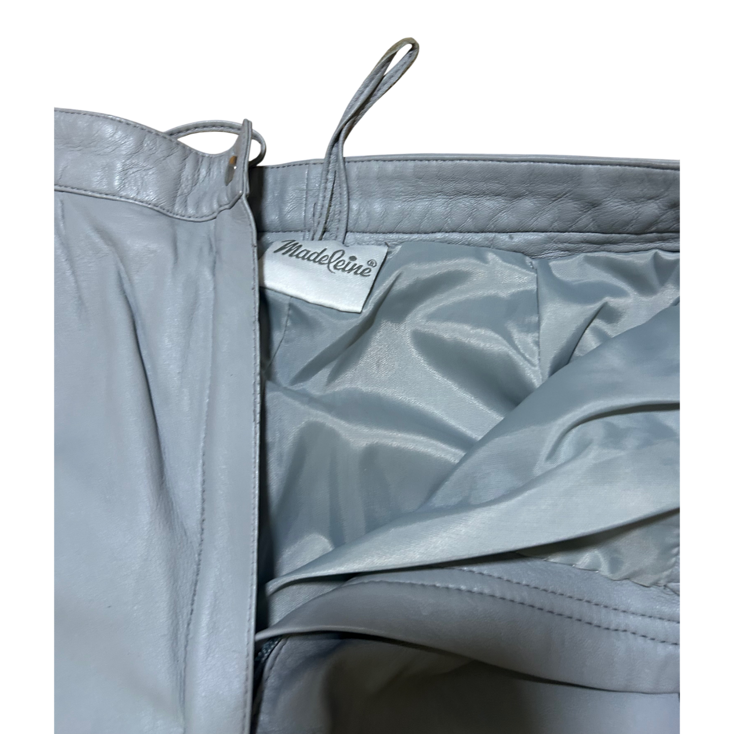 Madeleine Lederhose Damen Grau Vintage Gr 34 Echtleder Hoher Bund Eleganter Look