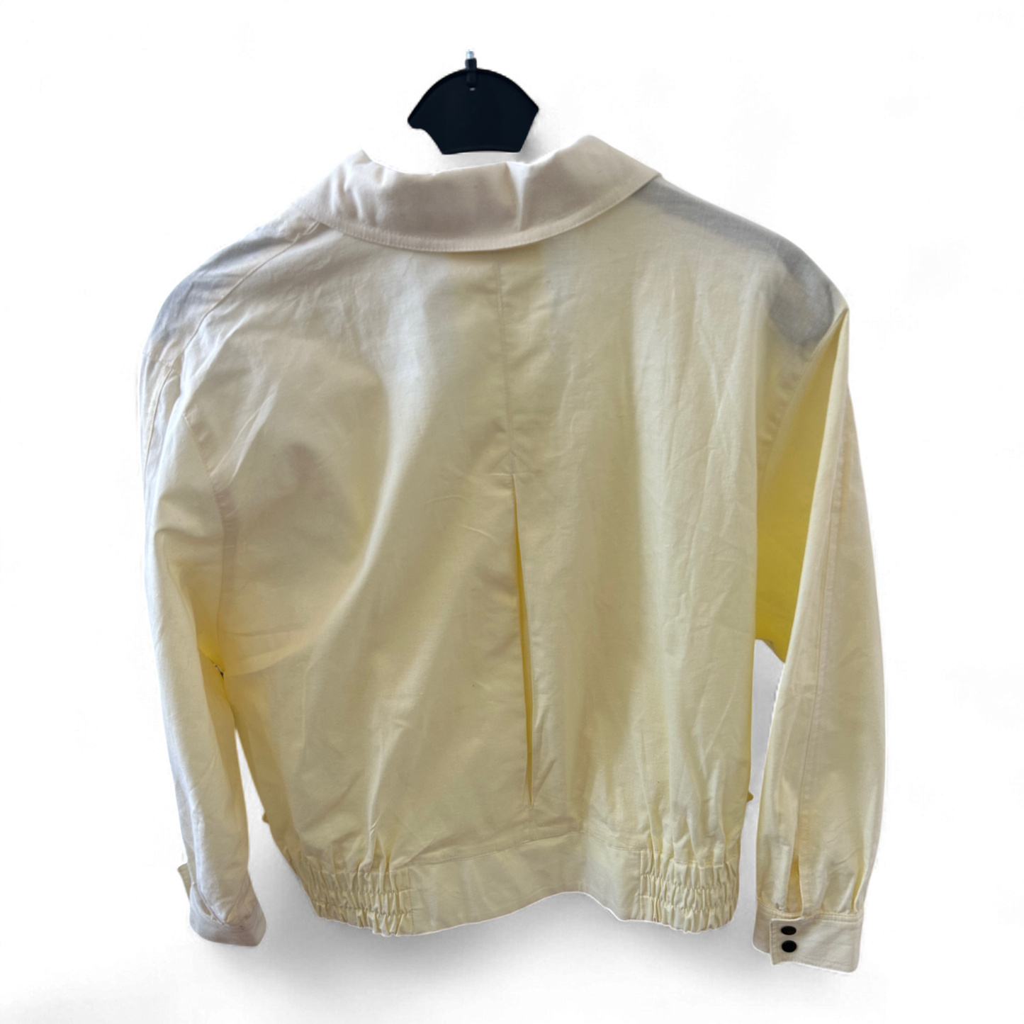 Vintage Damenjacke 44 Gelb Oversize 100 % Baumwolle 80er Look Revers D-Ring