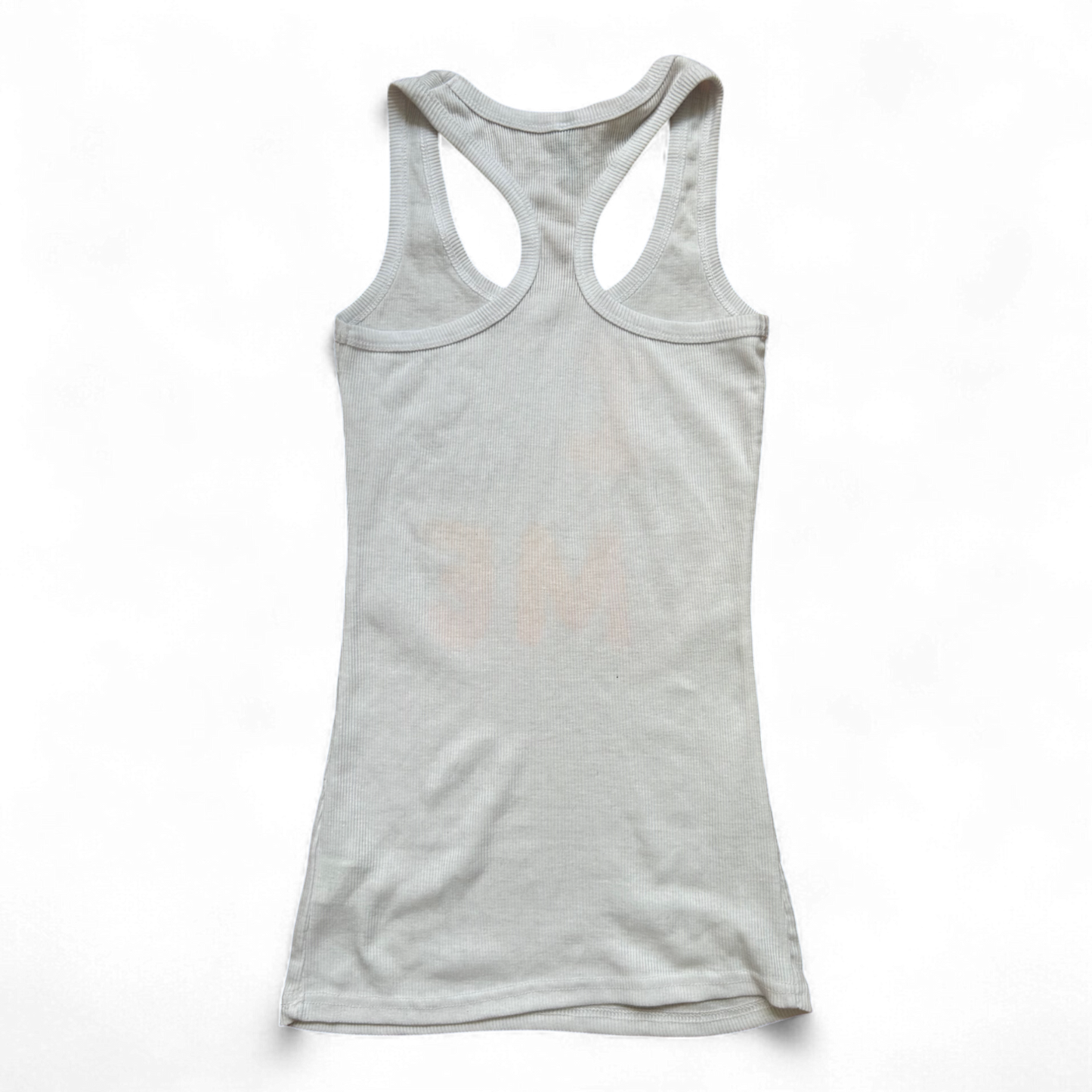 One Love Damen Tanktop S Weiß Baumwolle Print Strass Racerback Sommer
