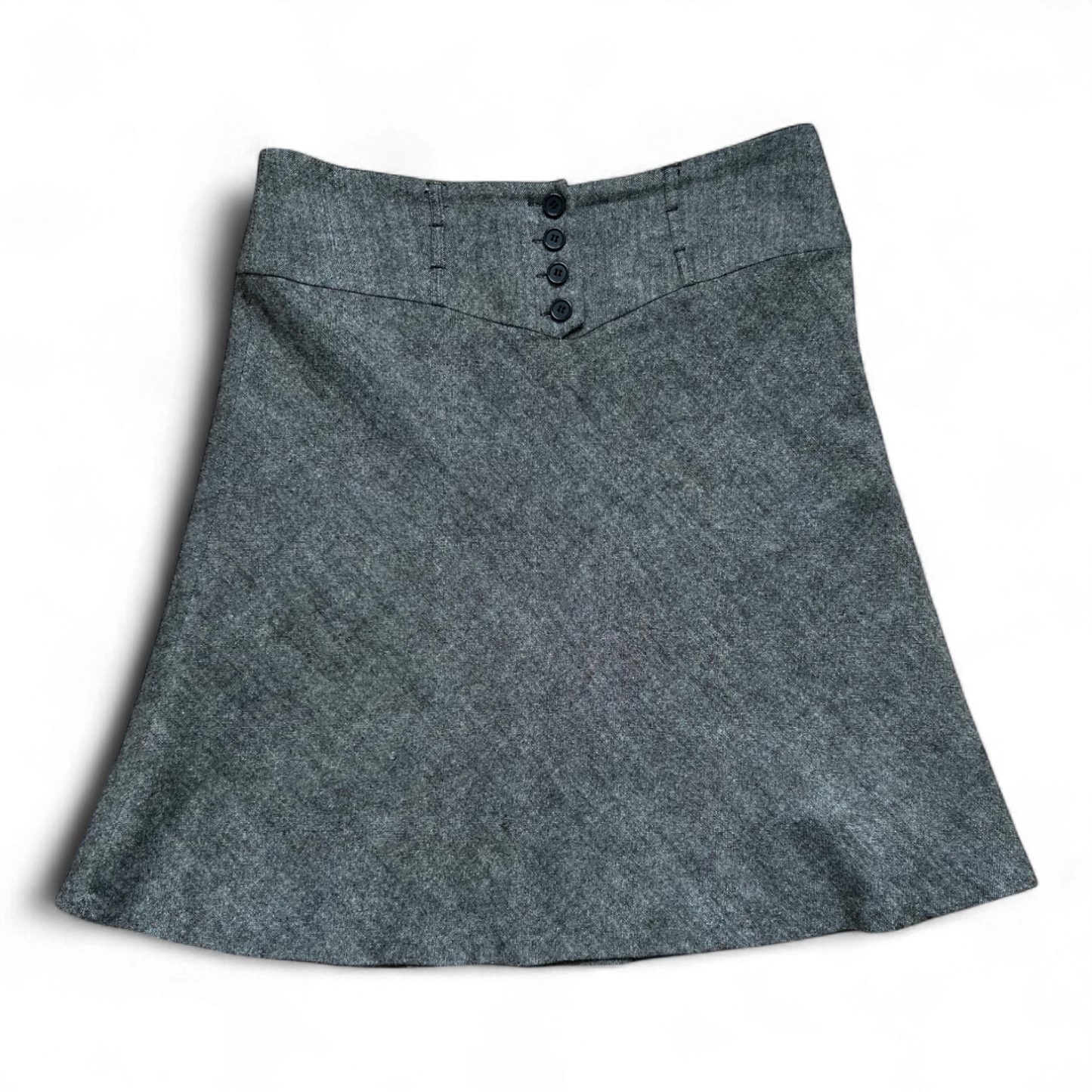 H&M Rock Damen 42 Braun Meliert A-Linie 50% Wolle Gefüttert Business Herbst