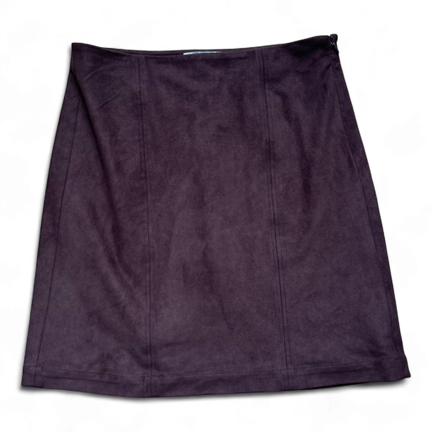 Esprit Rock Damen 34 Dunkelbraun Veloursoptik Stretch Gefüttert Knielang Elegant