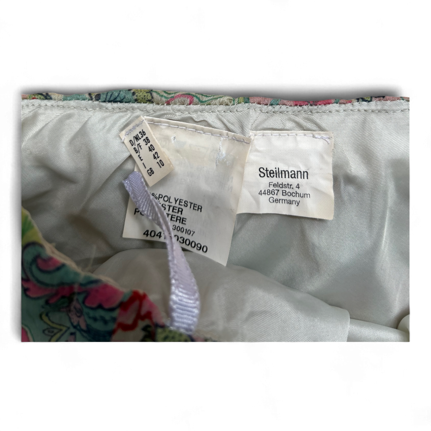 Steilmann Damenrock Gr 36 Mehrfarbig Geblümt Gummibund Gefüttert Knielang