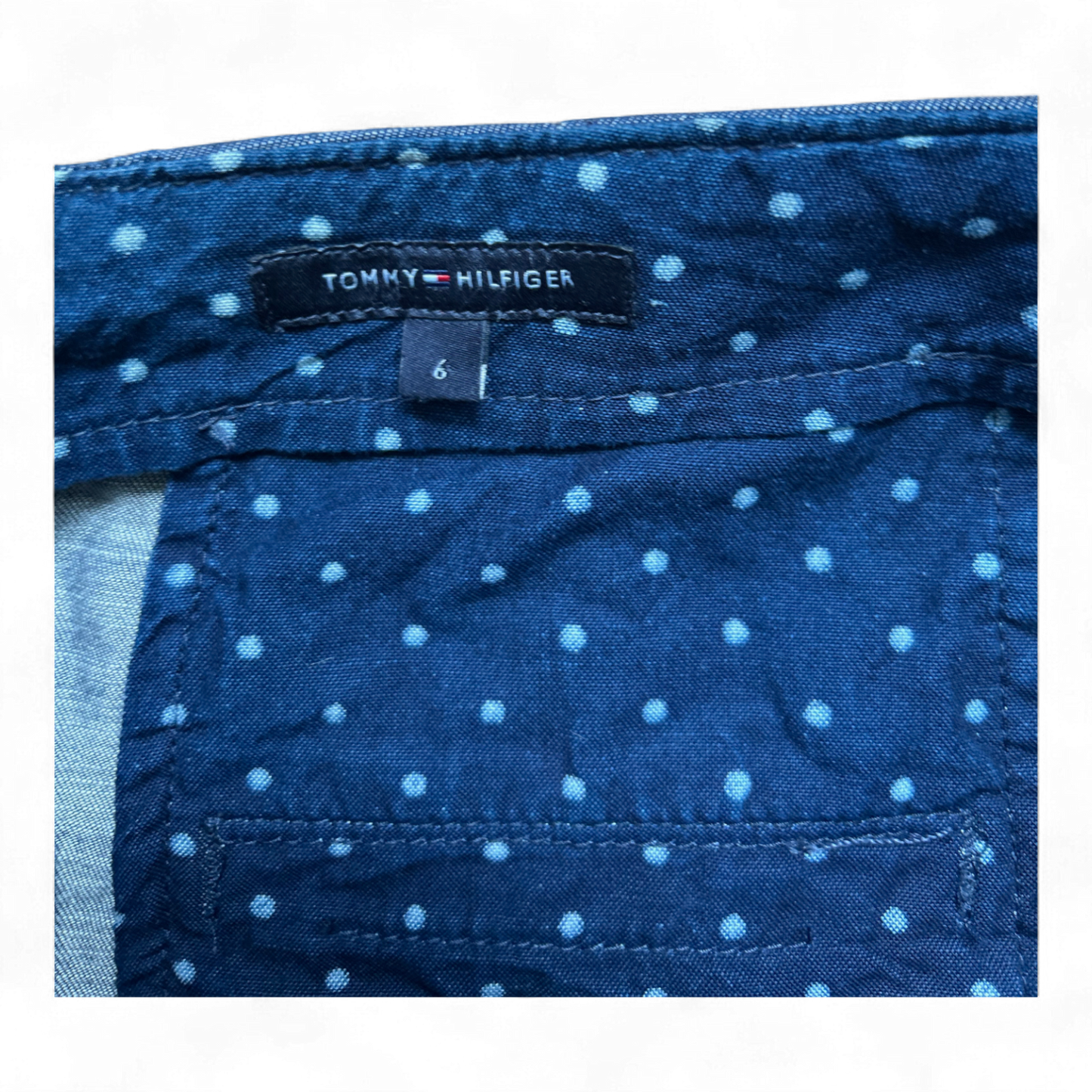 Tommy Hilfiger Damen Jeansrock Blue Gr 36 Baumwolle Leinen Gürtel Knielang Sommer
