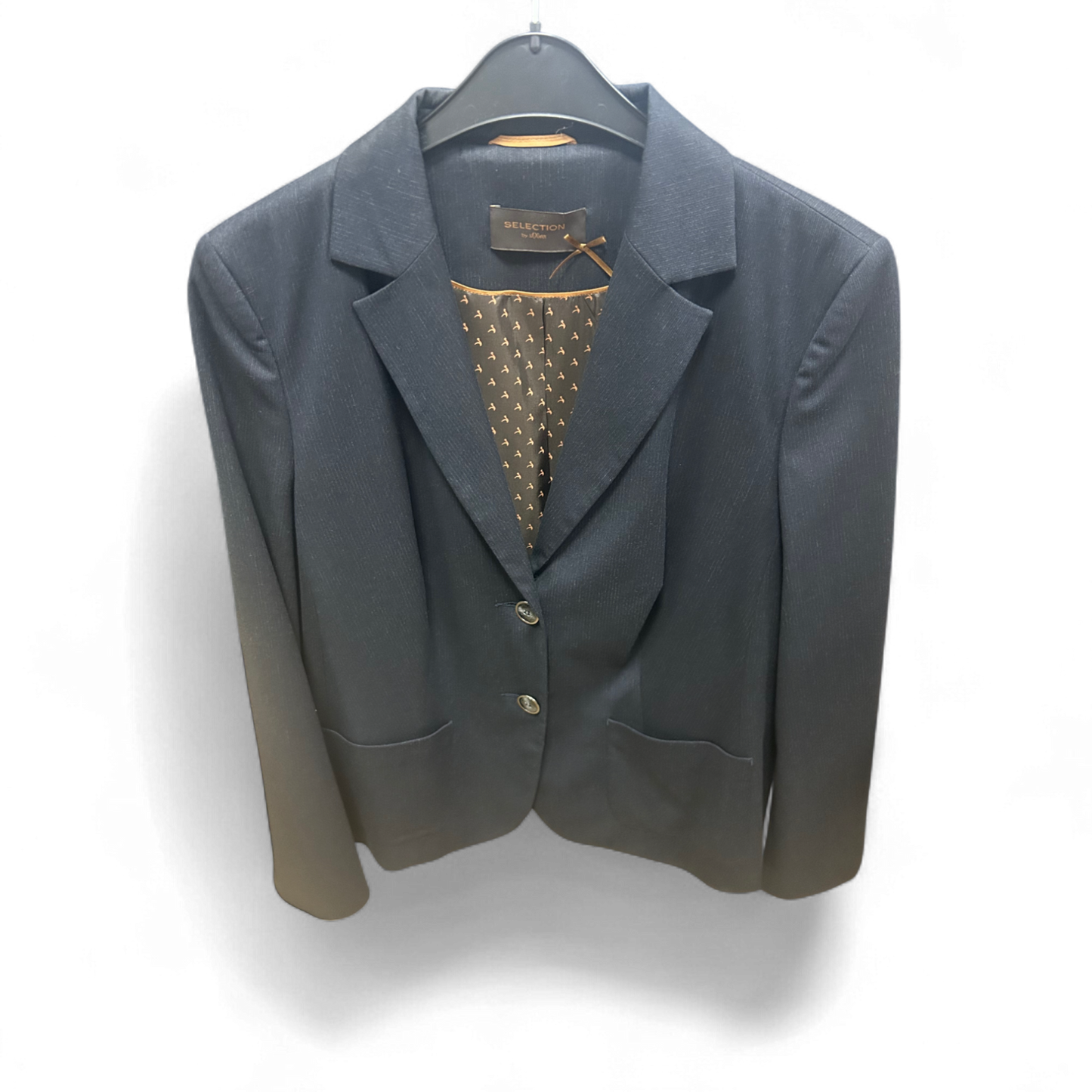 Selection by s.Oliver Damen Blazer Dunkelgrau Gr 46 Business Stretch Elegant