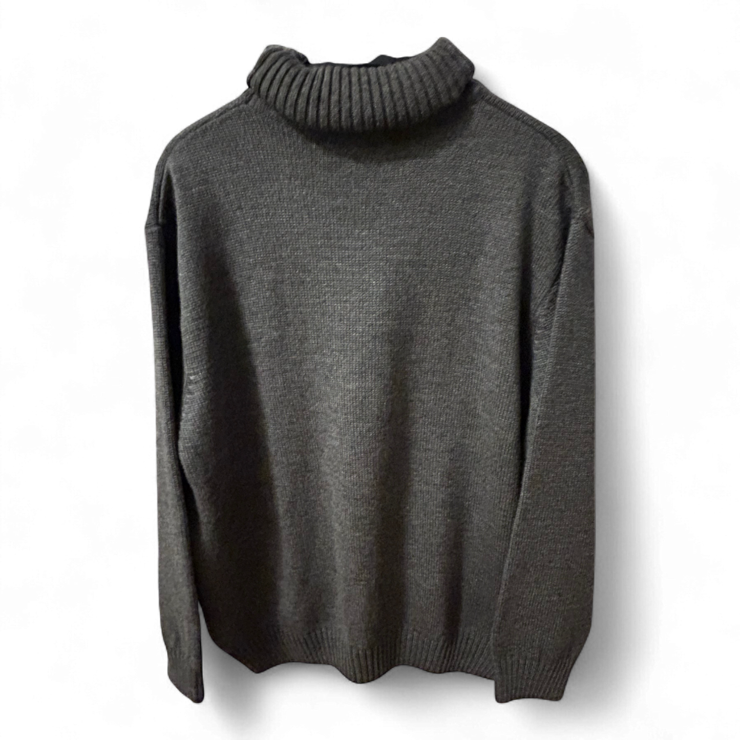 Mans Fashion Rollkragenpullover Herren XL Grau Strick Wolle Pullover Warm Elegant