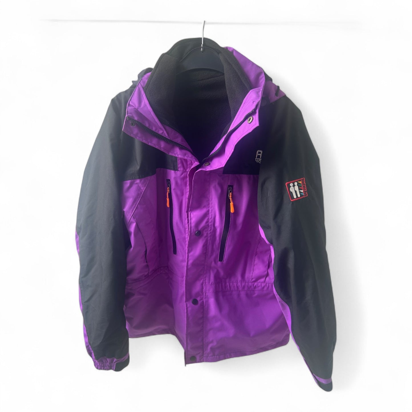 NEU AiiKo Outdoorjacke Rot Blau Violett 2in1 Gr S M XXL Fleece Kapuze Nepal Unisex