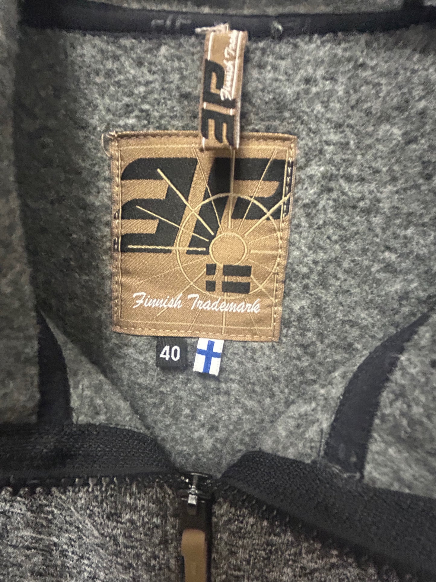 Icepeak EP Fleecejacke Grau Gr 40 Kapuze Reißverschluss Taschen Outdoor Look