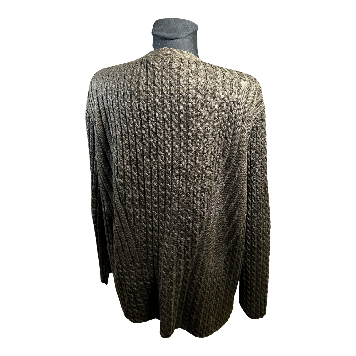 Il Punto Tricot Strickjacke Damen Gr 46 48 Braun Merino Wolle Zopfmuster