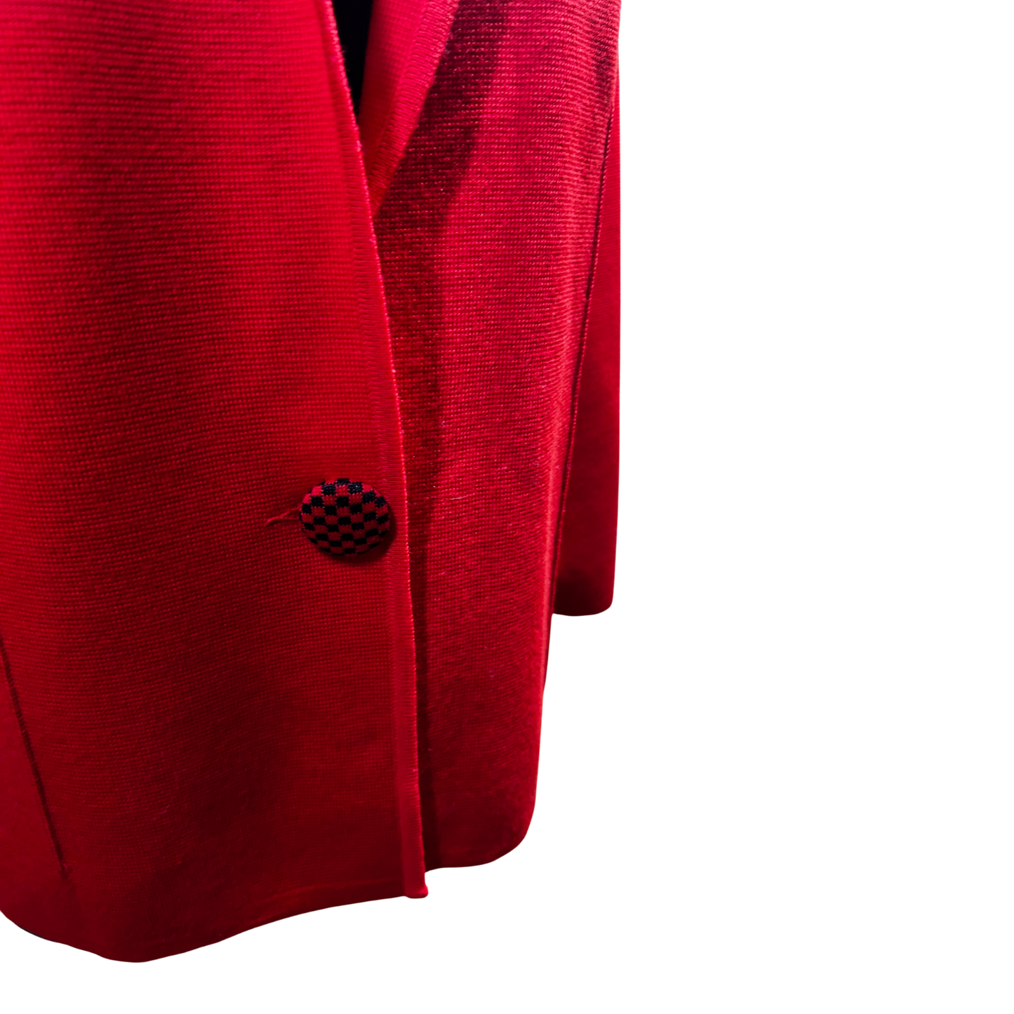 Damen Strickblazer Cardigan Rot Merinowolle Made in Italy Größe XL Elegant