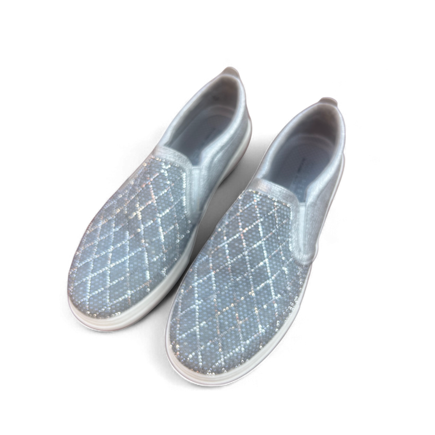 Skechers Slip-On Glitzer Silber Gr. 38 Damen Schuhe Memory Foam wie neu
