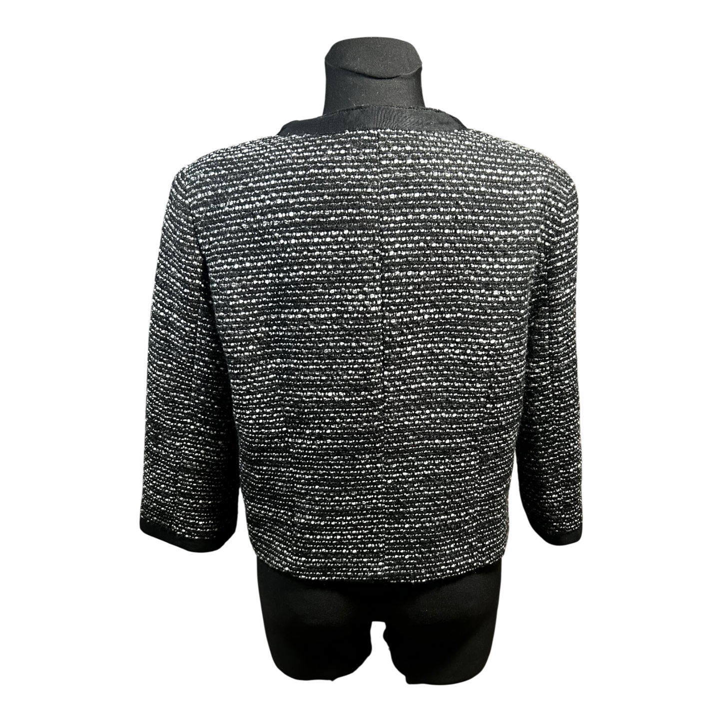 Yessica Damen Jacke Gr 42 Schwarz Silber Glitzer Elegant Kurzjacke Party Chic