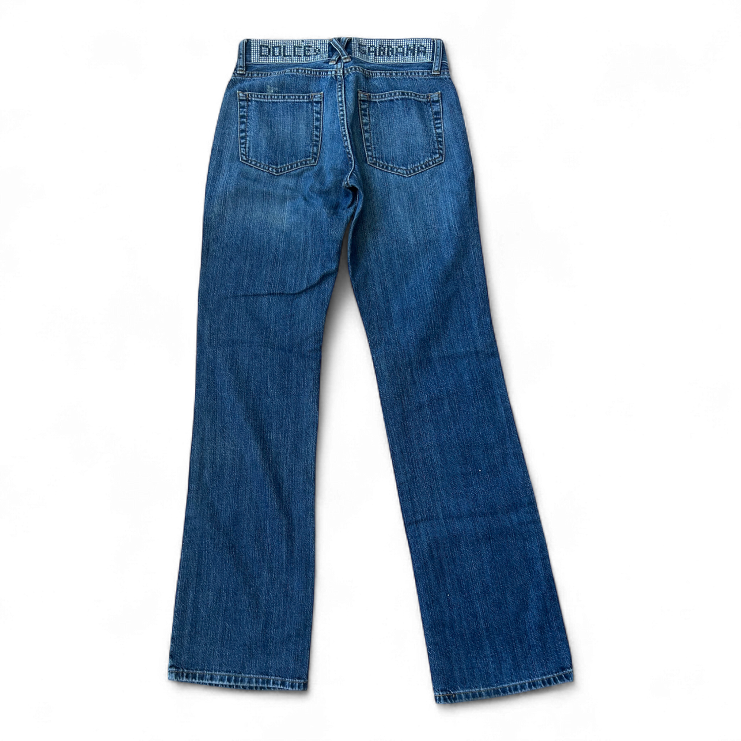 Dolce Gabbana Jeans W28 L32 Made in Italy Strass Y2K Vintage Straight Leg Denim