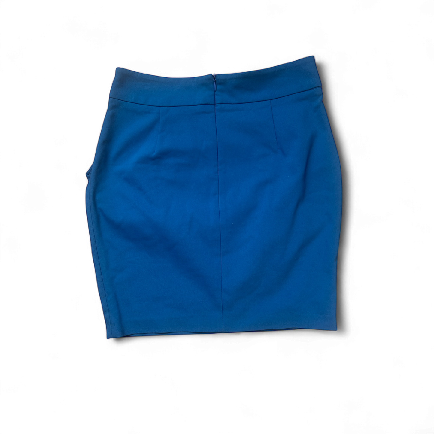 Zara Basic Rock S Blau Kurz Bleistiftrock Falten Reißverschluss Elegant Stretch