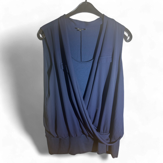 M&S Mode Bluse Damen Gr 50 Dunkelblau Klassisch Elegant Büro Look Baumwolle