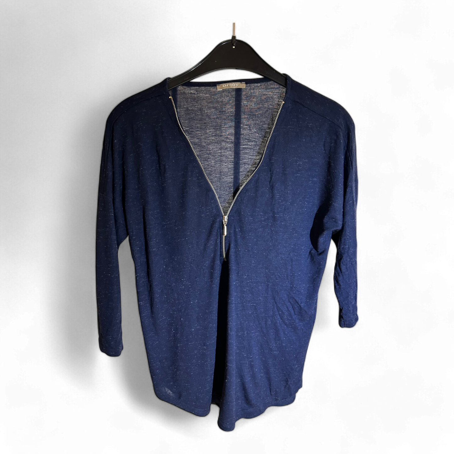 Orsay Damen Bluse mit Zipper blau Größe S