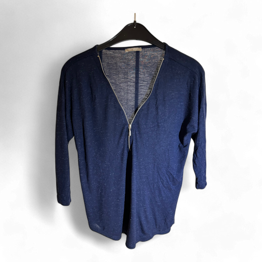 Orsay Damen Bluse mit Zipper blau Größe S