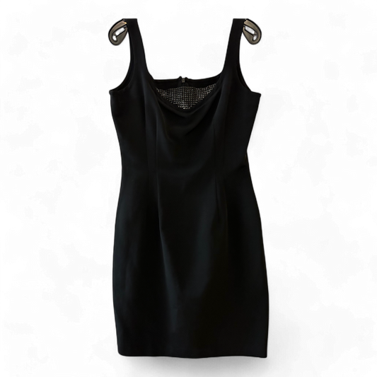 Kleid Damen Dress Damenkleid Gr. S M Schwarz Strass Einsatz Stretch Elegant Look