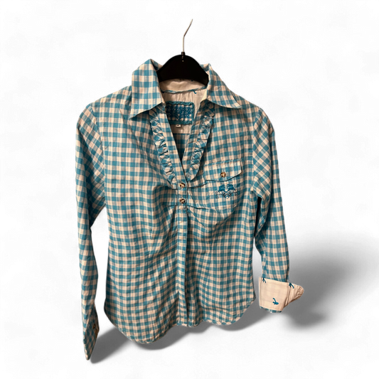 Stockerpoint Original Trachtenbluse türkis Damen Größe 36