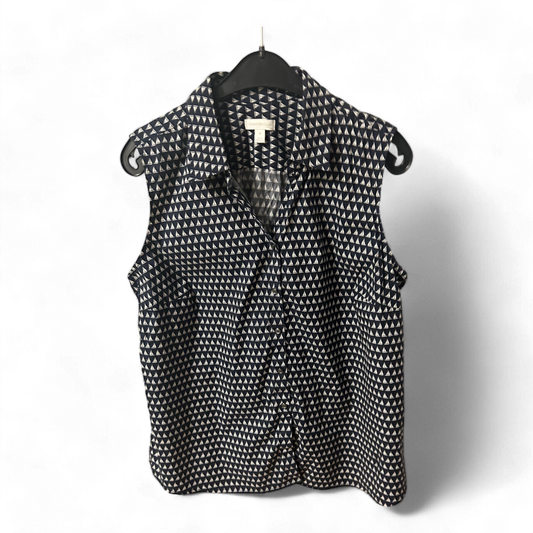 Charter Club Damen Bluse blau mit Segelbooten Größe 44