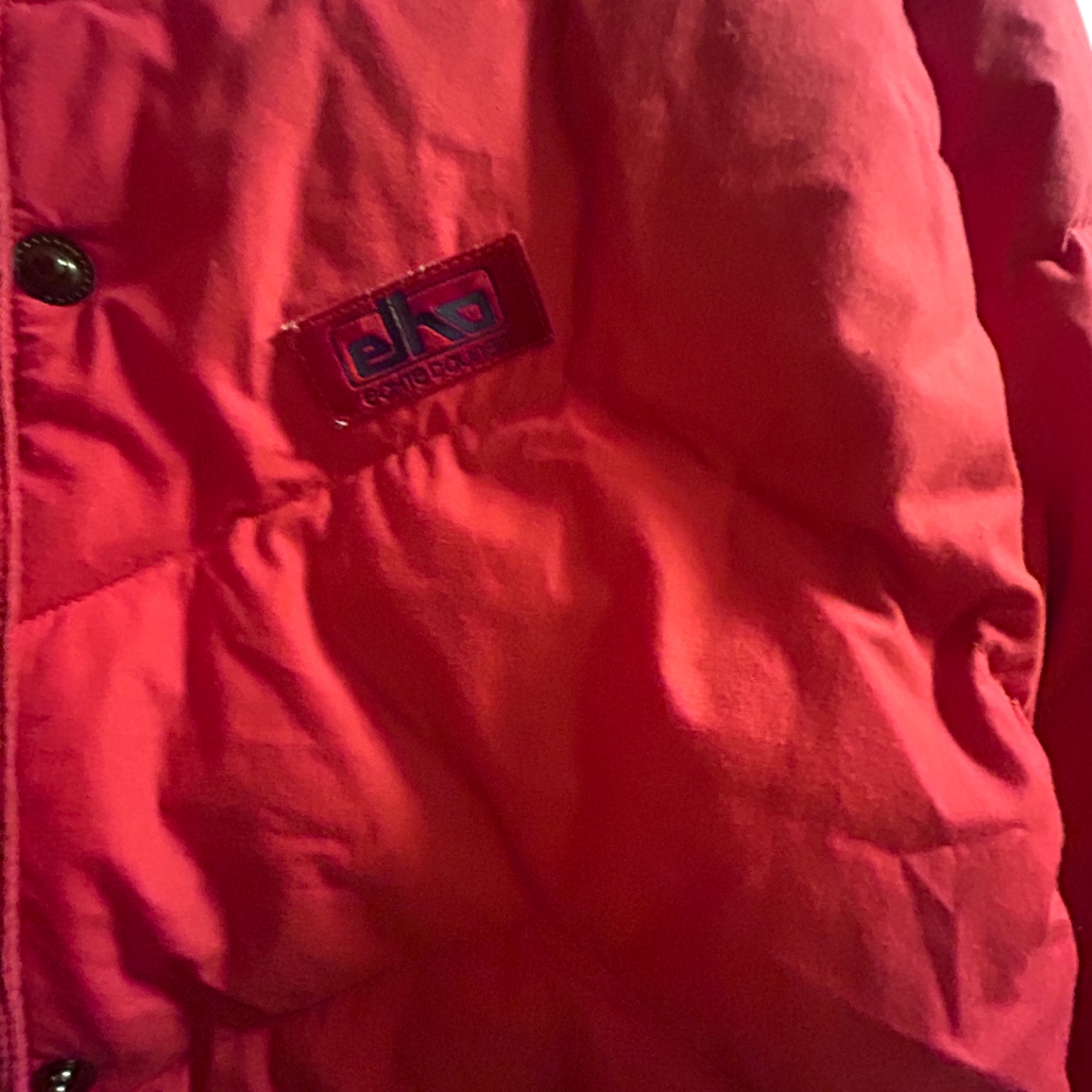 Elho Vintage Daunenmantel Rot Gr 40 90s Lang Daunenjacke Wintermantel Damen