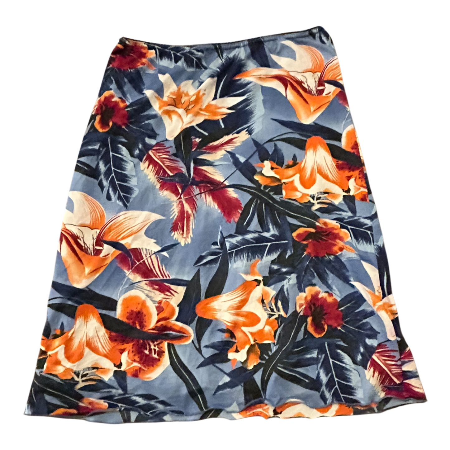 Street One Damen Midirock blau gemustert Gr. 36