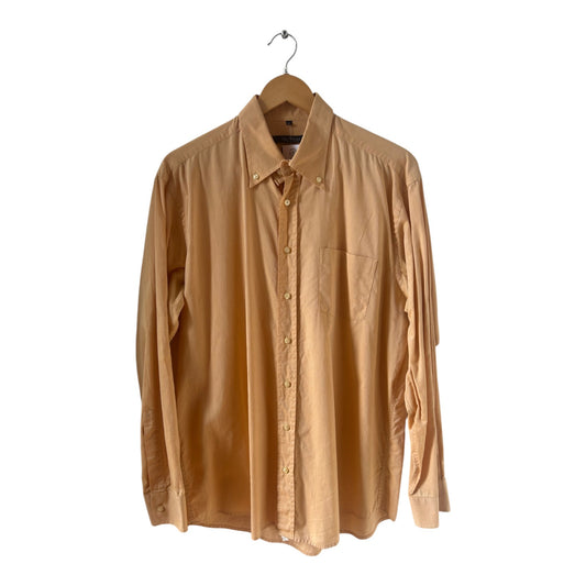 McNeal Hemd Herren Gr 42 L Oxford Baumwolle Button Down Langarm Beige Casual