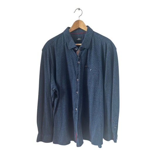 Engbers Hemd Herren 3XL Dunkelblau Muster Langarm Regular Fit Baumwolle Shirt