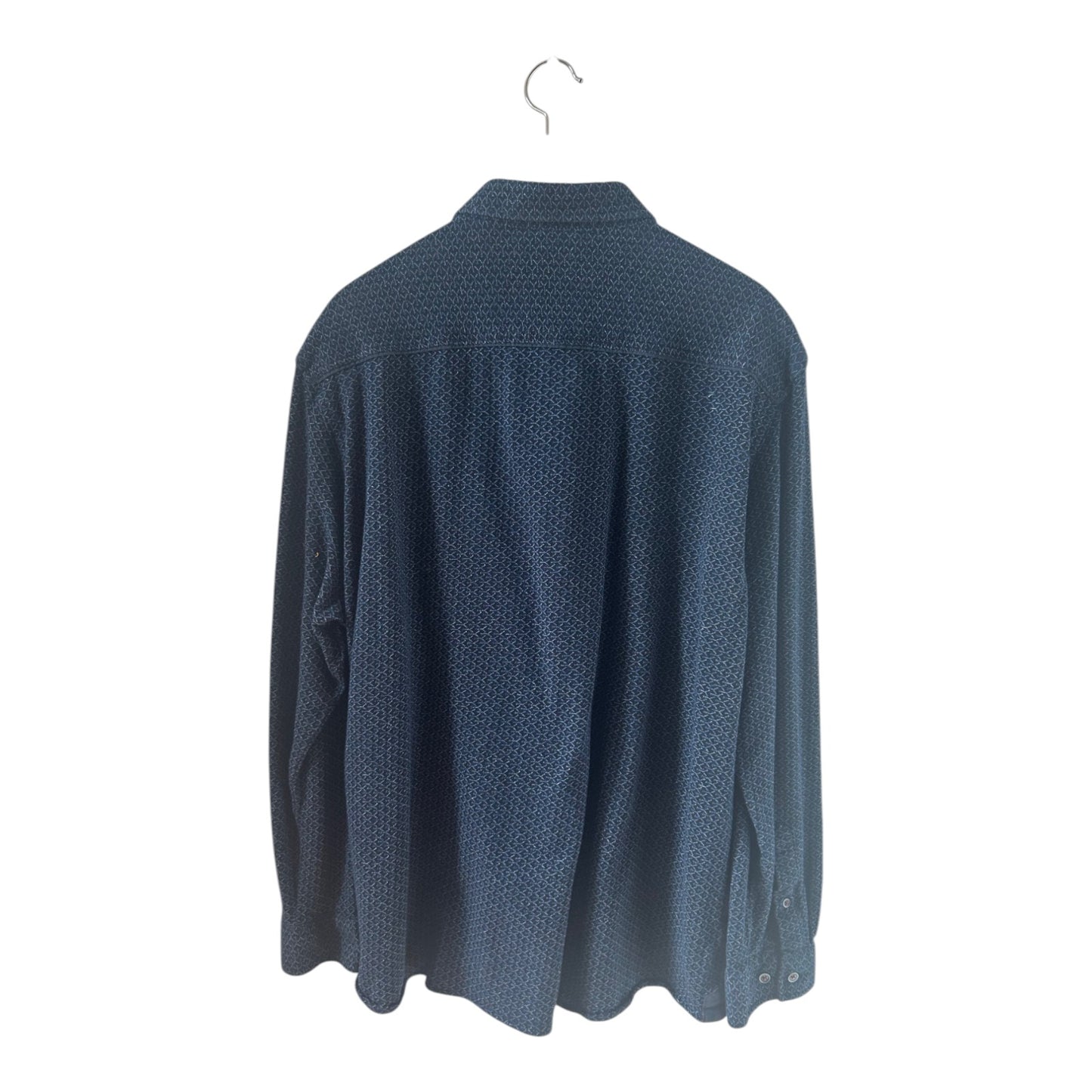 Engbers Hemd Herren 3XL Dunkelblau Muster Langarm Regular Fit Baumwolle Shirt