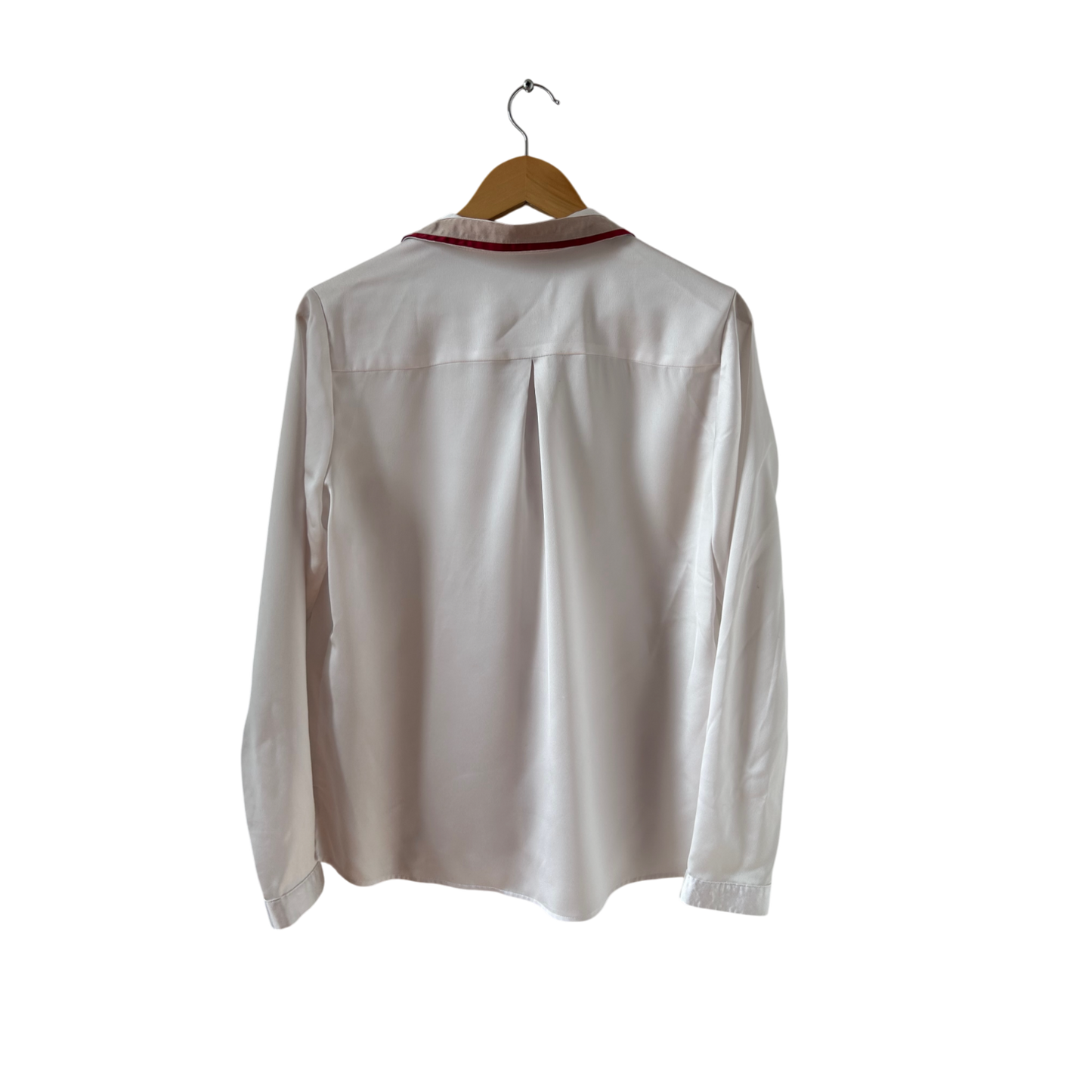 Comma Bluse Damen Gr 40 Weiß Langarm Paspel Elegant Büro Polyester Klassisch