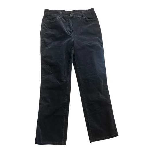 C&A Damen Cordhose Grau Gr 38 Kurz Baumwolle Elasthan Stretch Klassisch