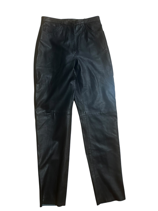 Damen Lederhose Echtleder Schwarz Italien Gr S Klassisch Wie Neu TOP