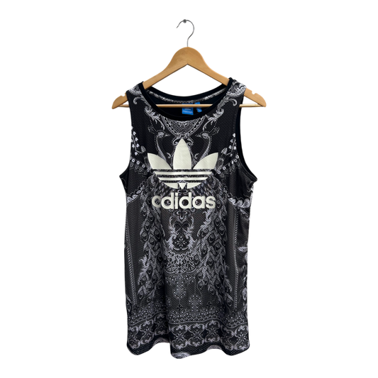 Adidas Kleid Damen Dress Damenkleid Gr 38 Schwarz Weiß Sportkleid Print Gefüttert Top