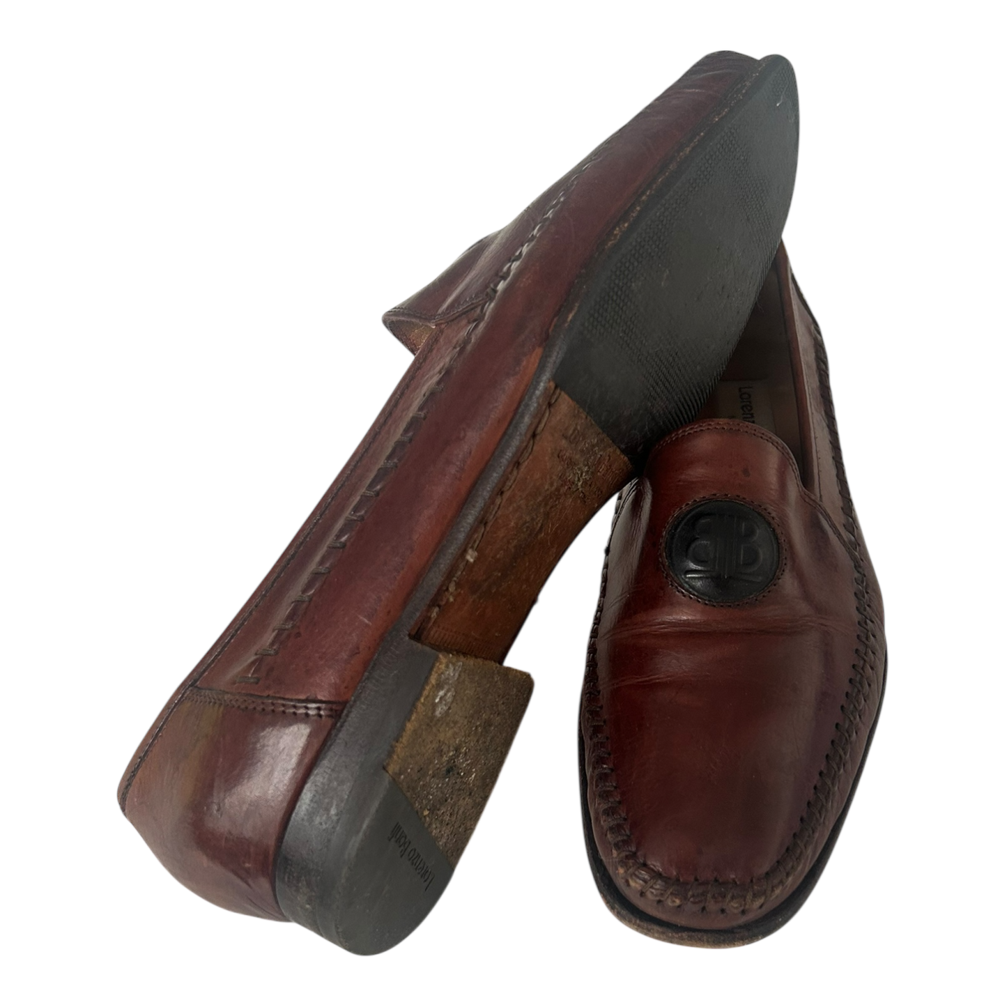 Lorenzo Banfi Milano Damen Slipper Leder Italien Klassisch Gr 39,5 Braun